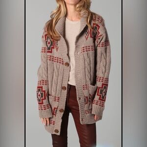 Free People & Pendleton Jace Cable Cardi Size XL